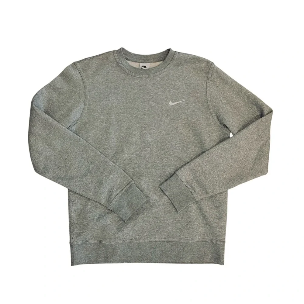 Nike Men's Grey Solo Swoosh Soft Fleece Crew Sweatshirt‎ 611467-063 Medium